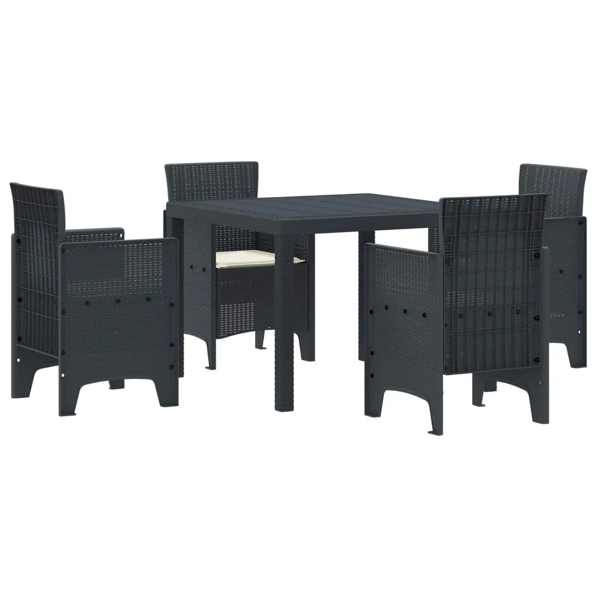 Garden Dining Set 5 Piece Outdoor Furniture Table Chairs Anthracite Patio