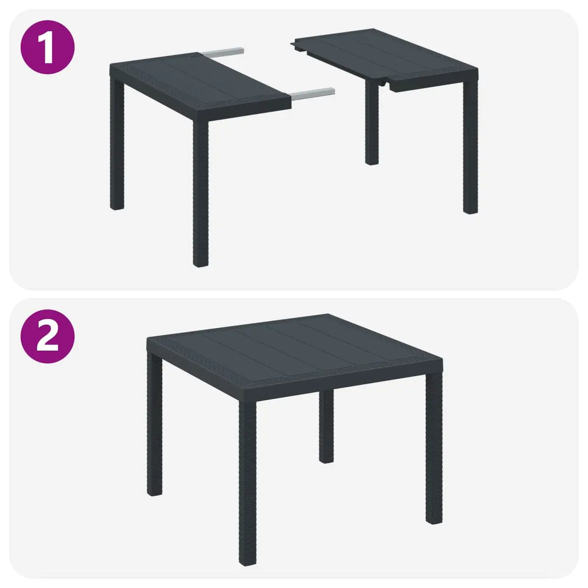 Garden Dining Set 5 Piece Outdoor Furniture Table Chairs Anthracite Patio