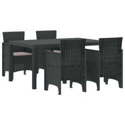 Garden Dining Set 5 Piece Outdoor Furniture Patio Table Chairs Anthracite
