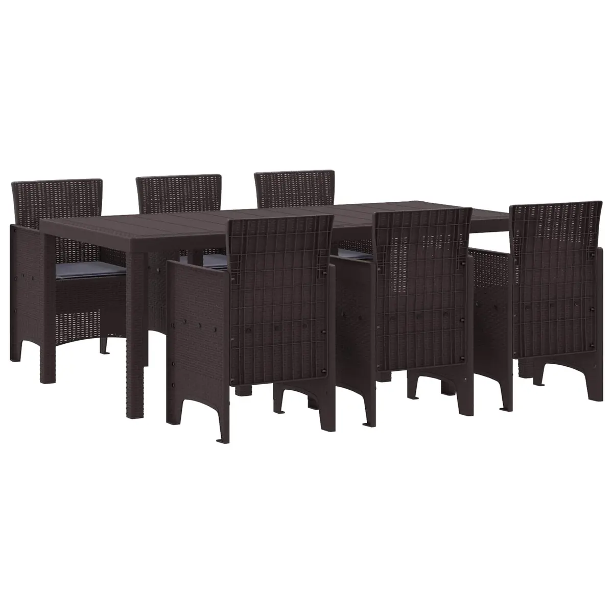 7-Piece Brown Garden Dining Set