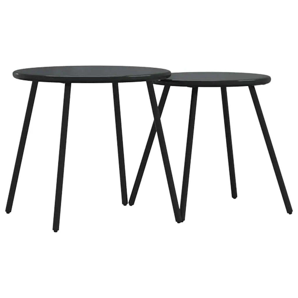 Garden Dining Set Steel 5 Pieces Black Outdoor Furniture Patio Sofa Table
