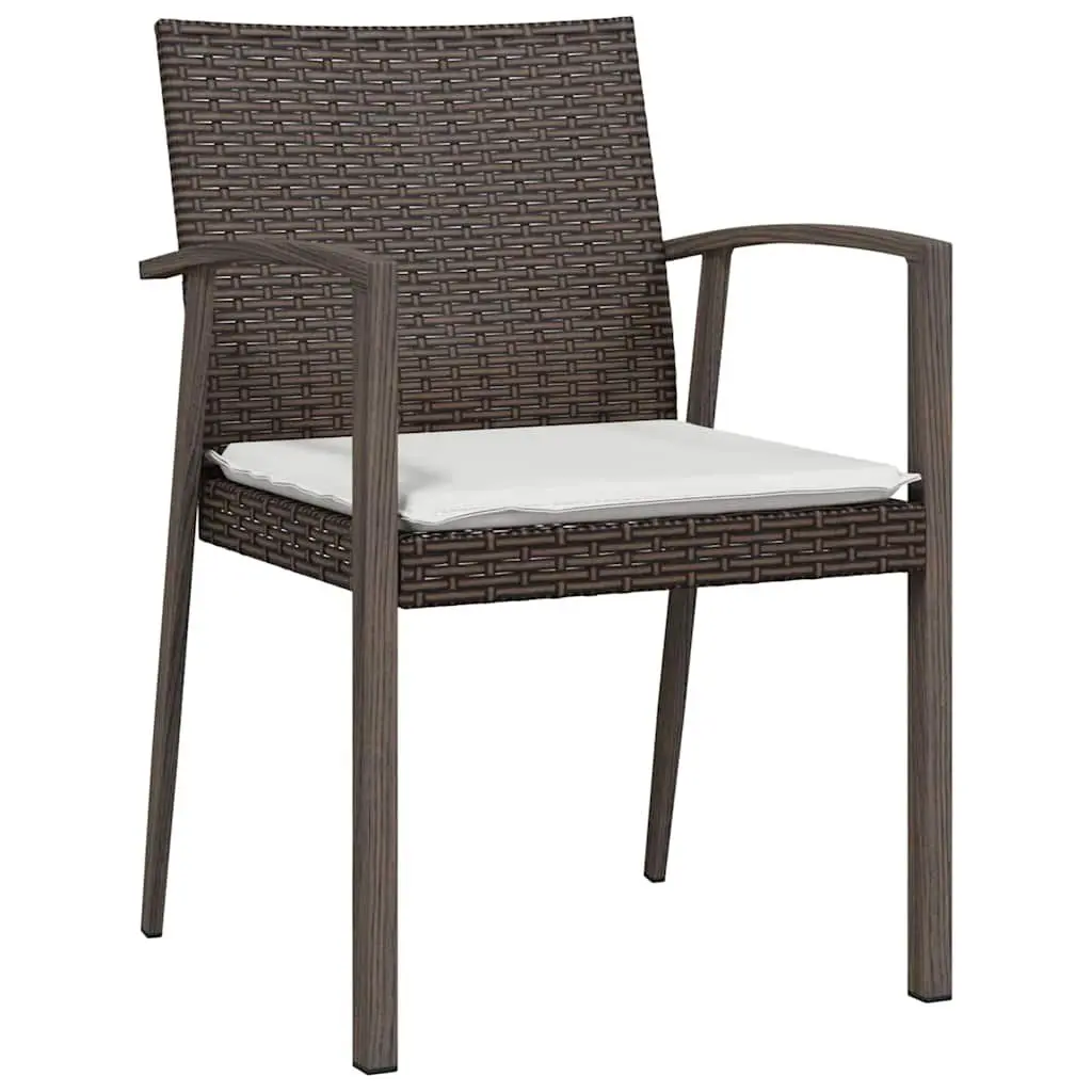 Garden Dining Set 5 Piece Outdoor Furniture PE Rattan Steel Frame Brown Black