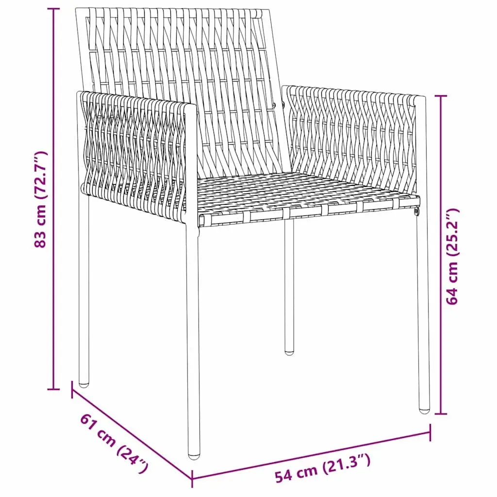 5 Piece Dining Set Patio Outdoor Black Grey Poly Rattan Table Chair