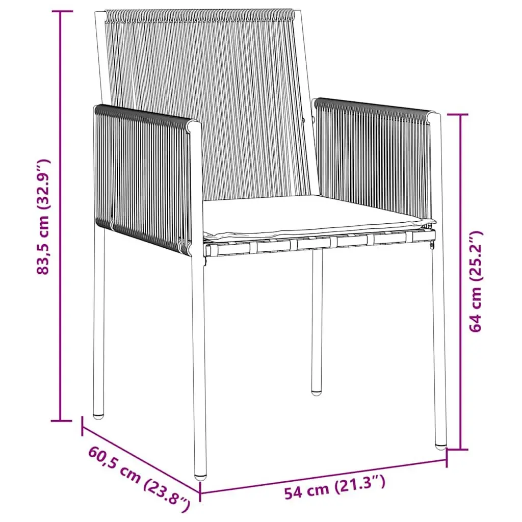 Garden Dining Set 7 Piece Black Outdoor Furniture Poly Rattan Steel Frame