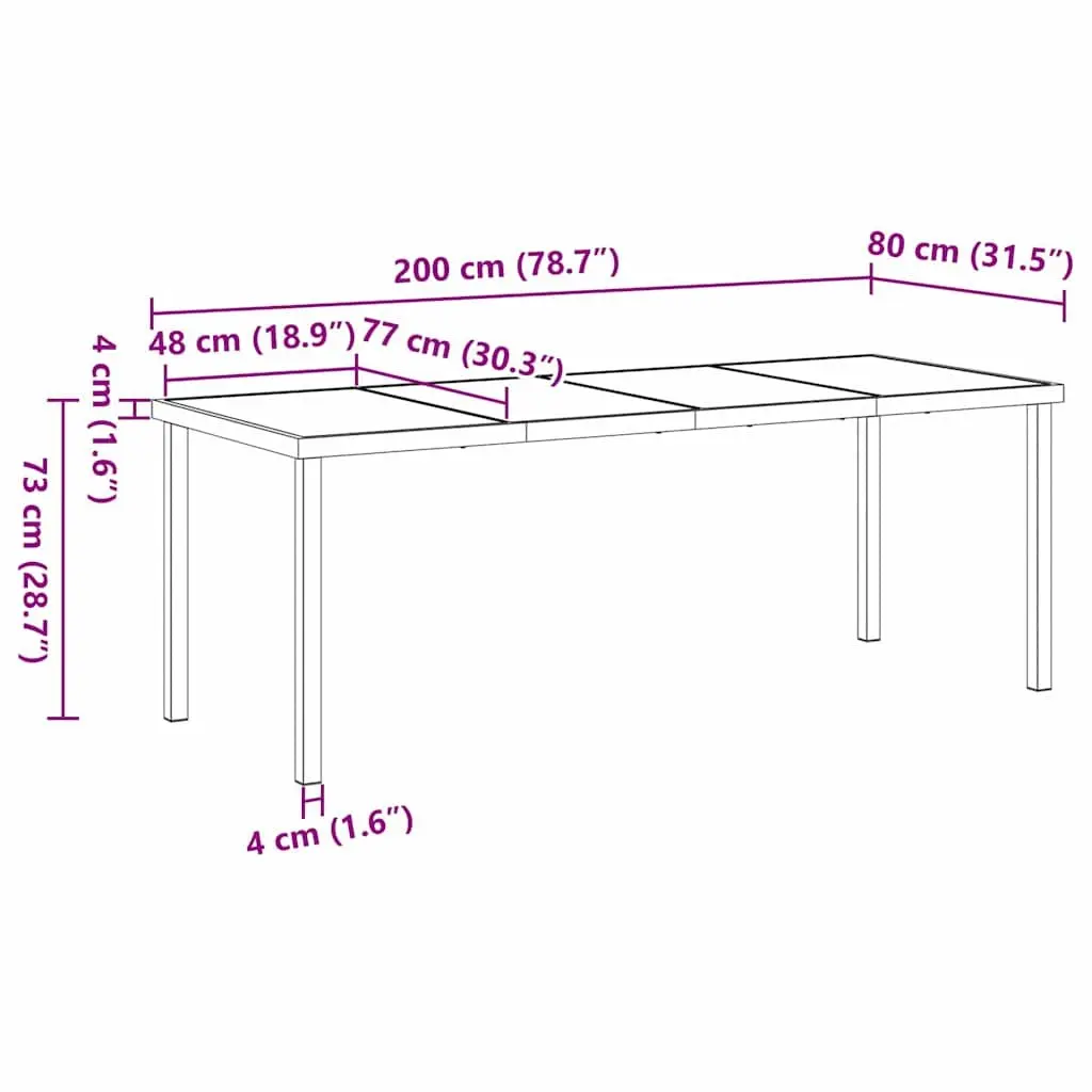 Garden Dining Set Powder-coated Steel 7 Piece Black Contemporary Patio Furniture