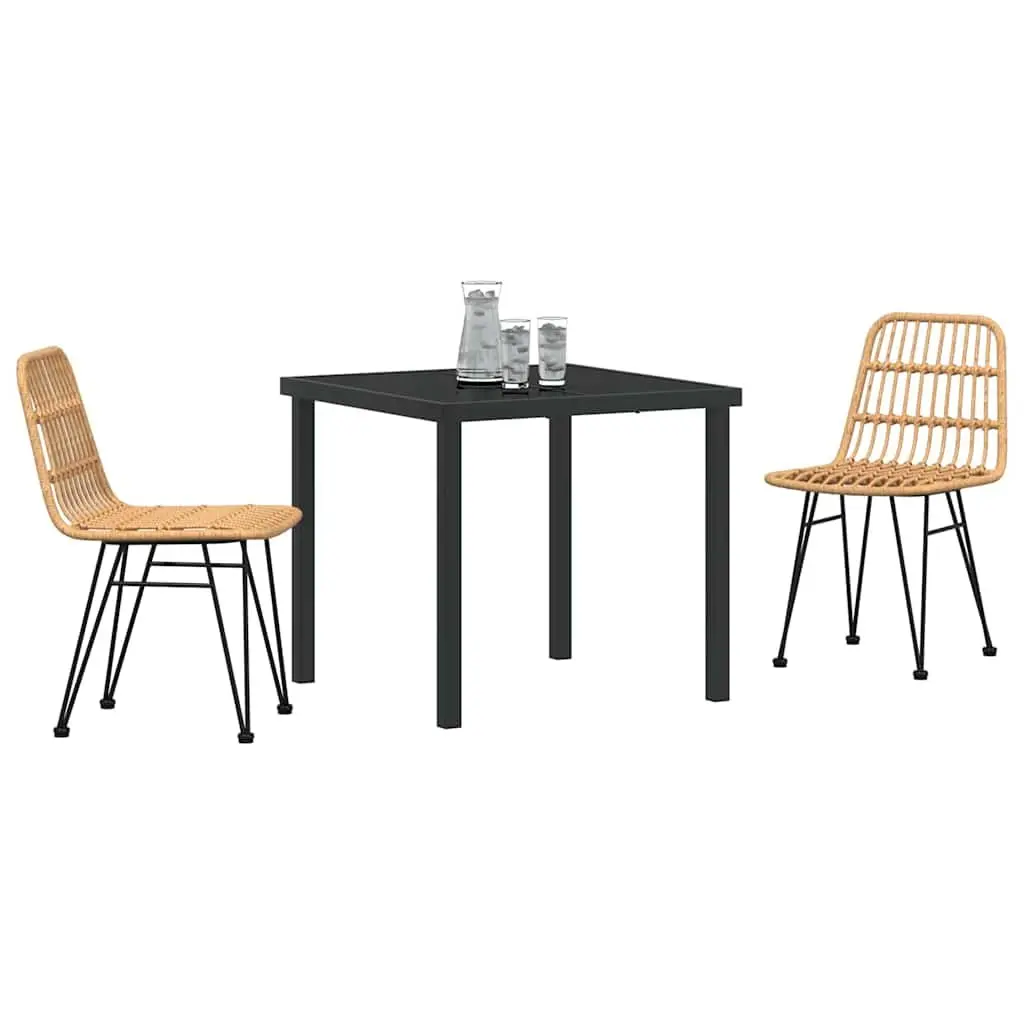 3-Piece Brown Garden Dining Set for Gatherings