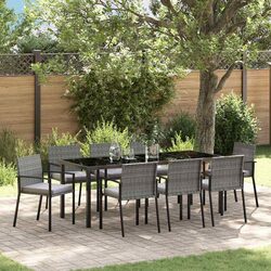 Functional 9-Piece Outdoor Dining Set with Cushions