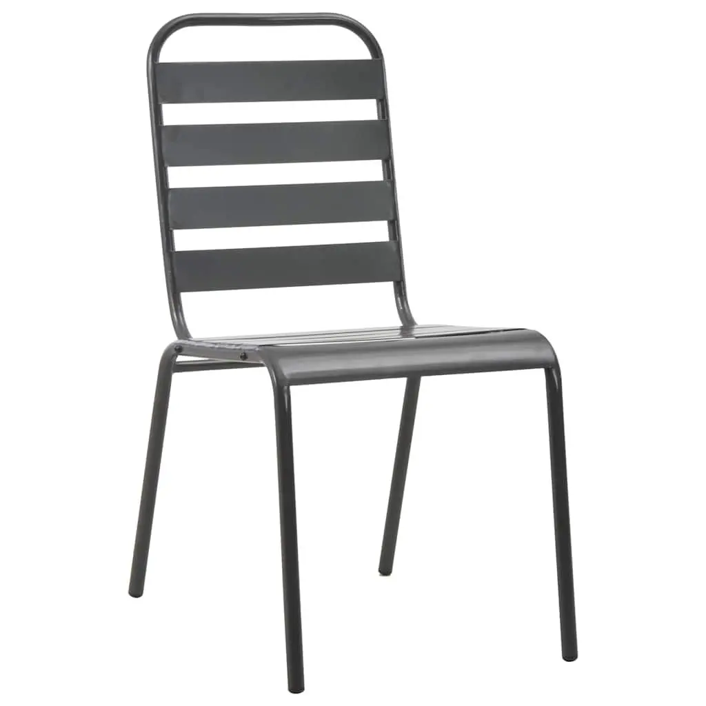 Garden Dining Set 5 Pieces Anthracite Steel Outdoor Furniture Patio Table Chairs