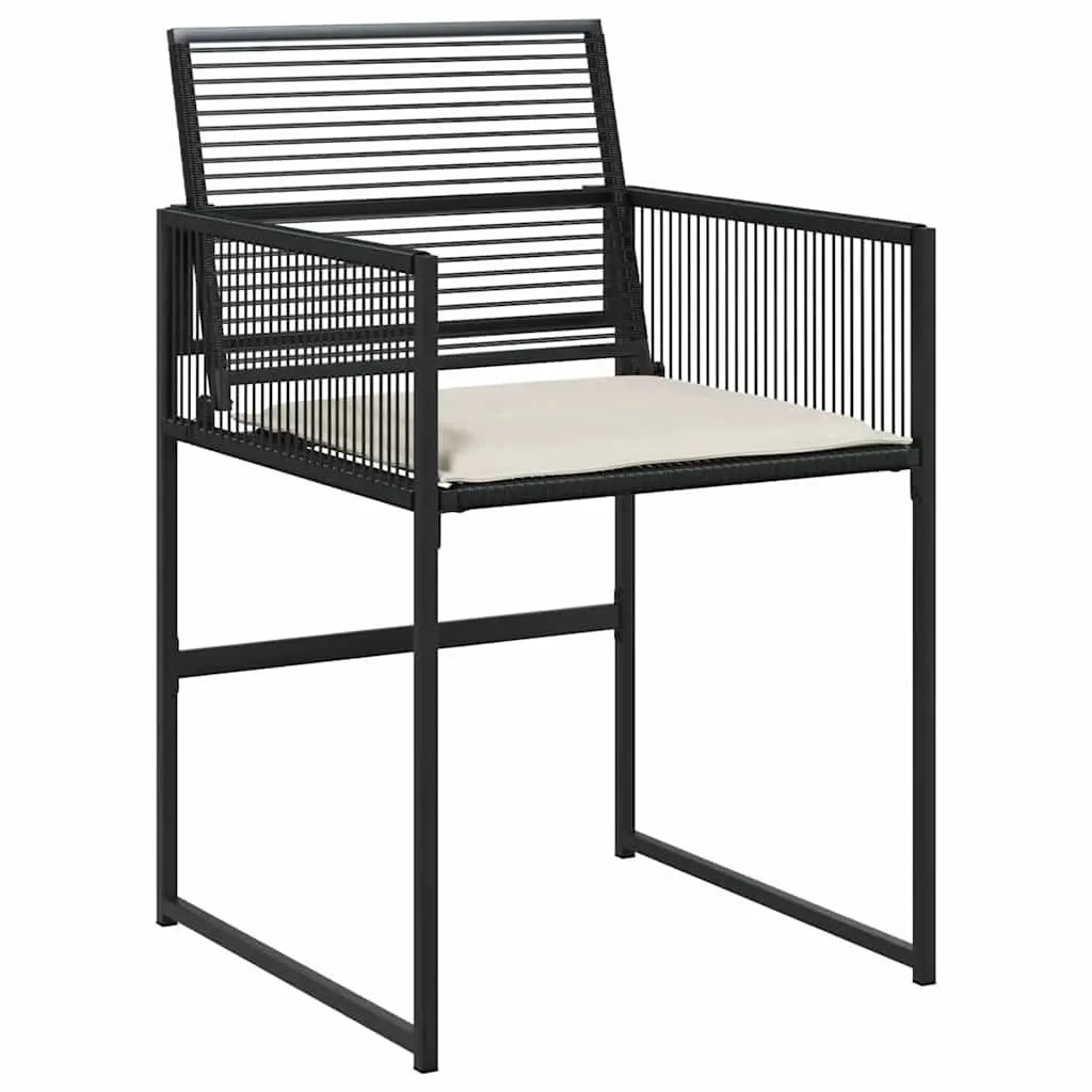 Outdoor Dining Furniture Set Black Poly Rattan 5 Piece with Glass Top Table for Patio and Garden