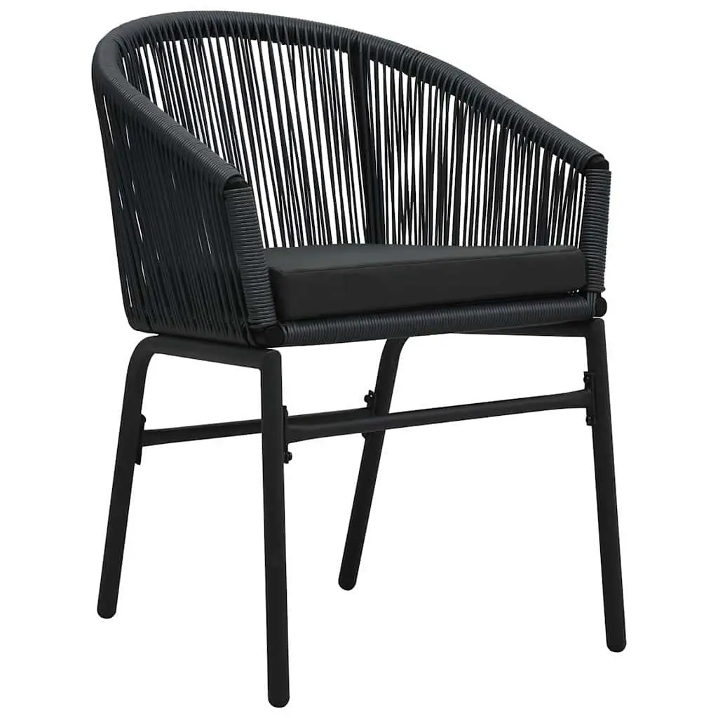 Garden Dining Set Black Powder-coated Steel Frame 5 Piece Outdoor Furniture Patio Dining Table