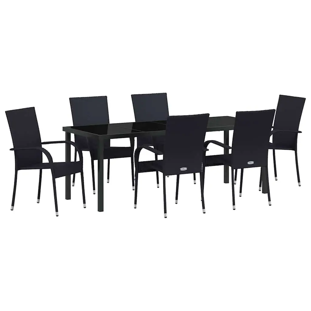 7-Piece Black Patio Dining Set
