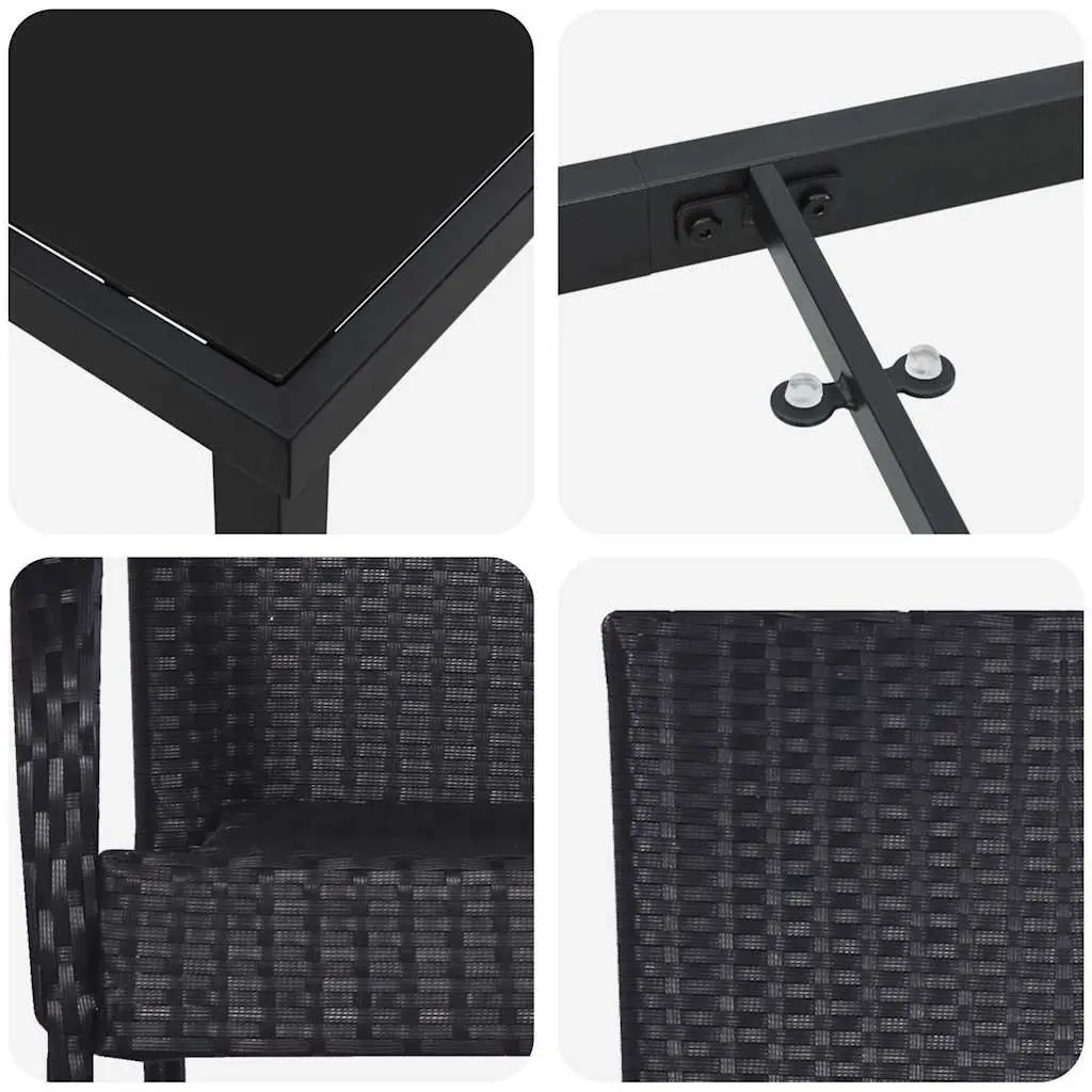 7-Piece Black Patio Dining Set