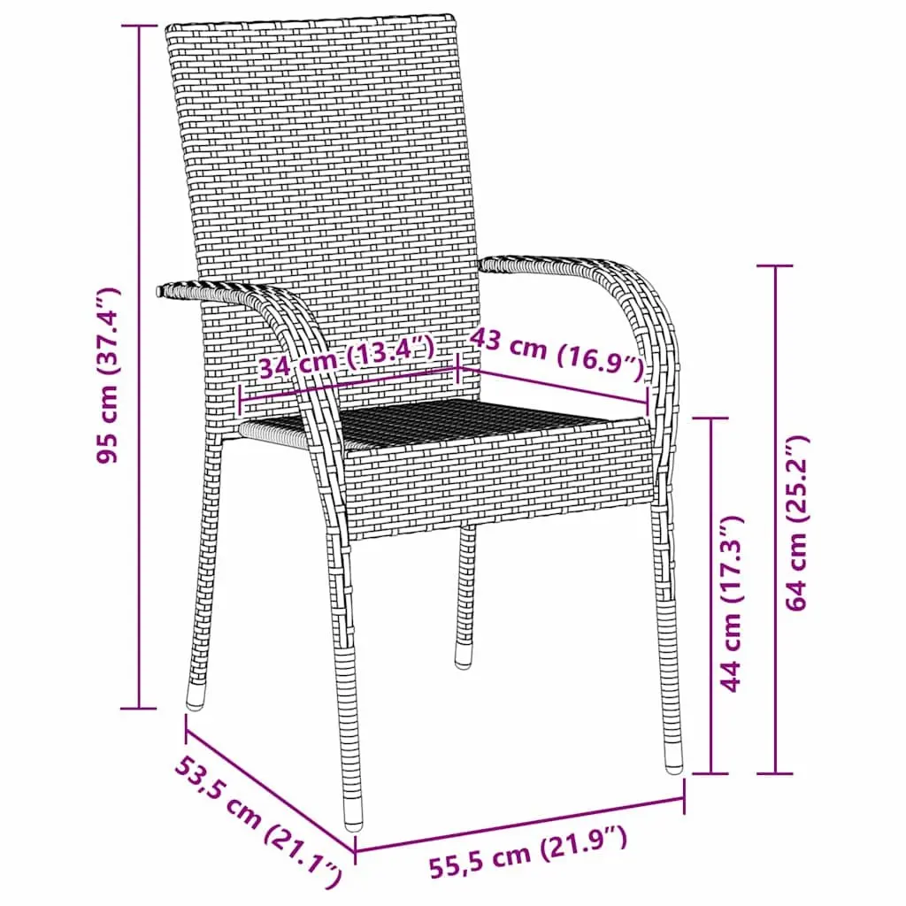 7-Piece Black Patio Dining Set