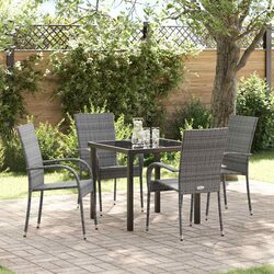 Practical 5-Piece Grey Garden Dining Set for Gatherings