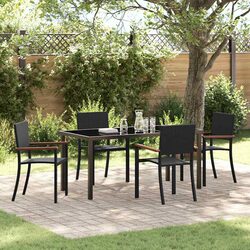 Practical 5 Piece Black Dining Set for Outdoor Gatherings
