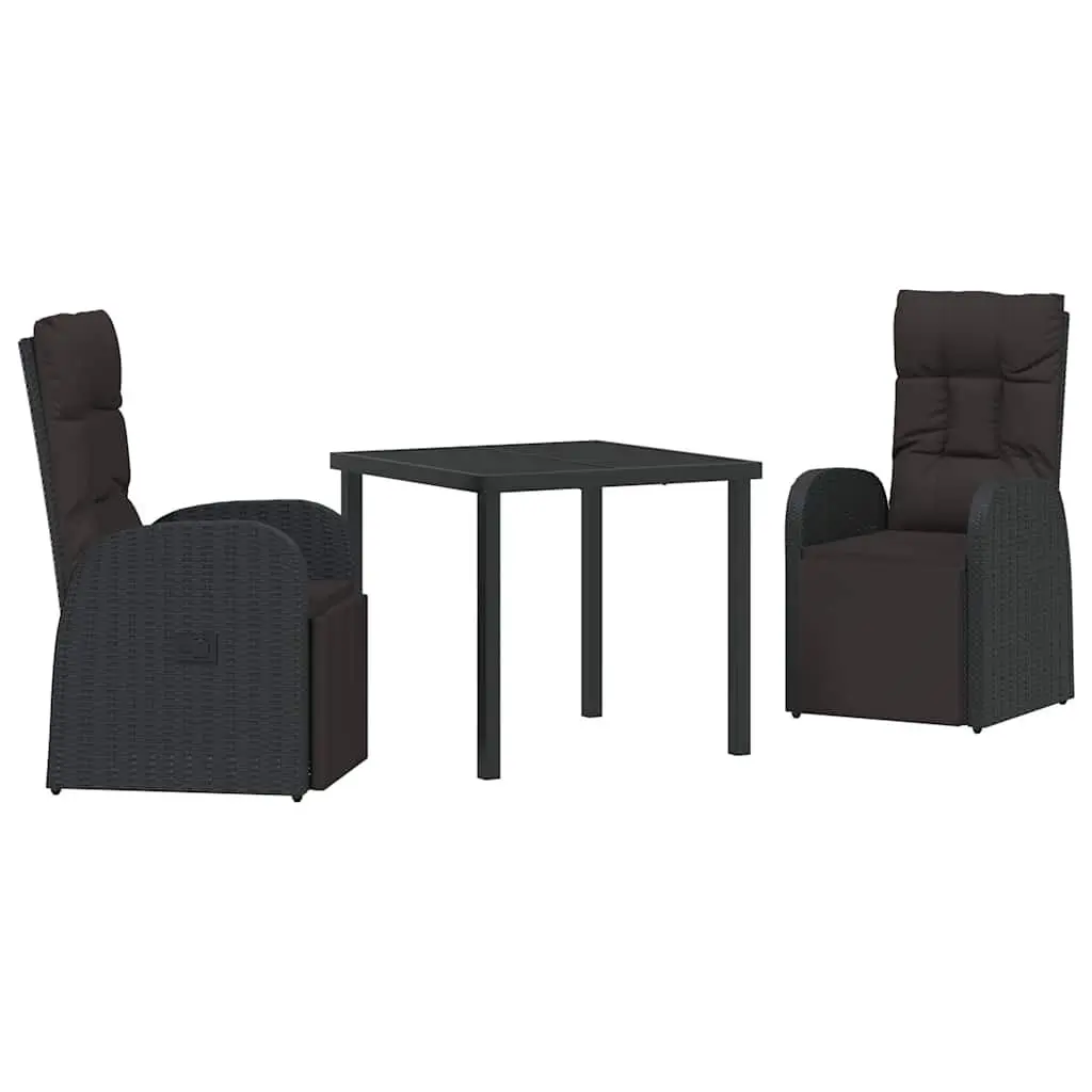 3 Piece Outdoor Dining Set with Adjustable Backrest