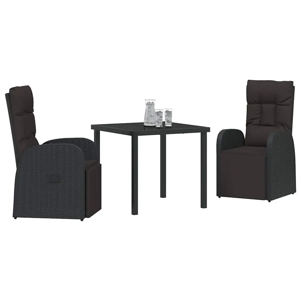 3 Piece Outdoor Dining Set with Adjustable Backrest
