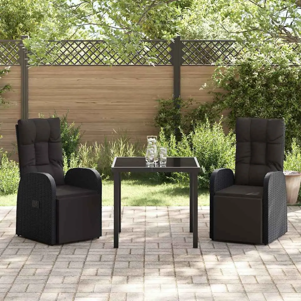 3 Piece Outdoor Dining Set with Adjustable Backrest