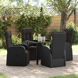 Ideal for Gardens: 5-Piece Dining Set with Adjustable Chairs