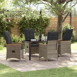 Perfect Addition to Your Patio: 5pc Dining Set in Grey