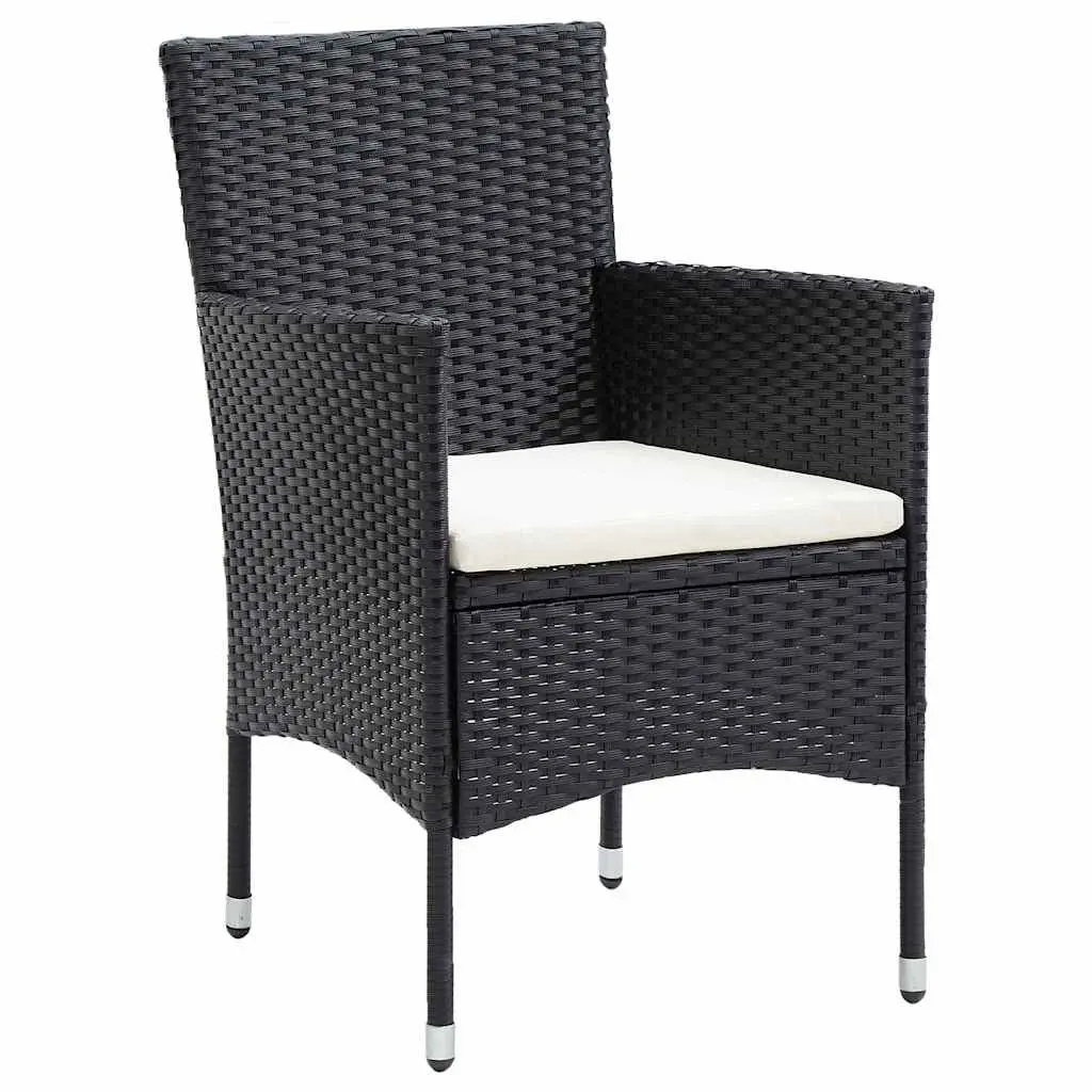 Garden Dining Set 5 Piece Black Outdoor Furniture Patio Table Chairs with