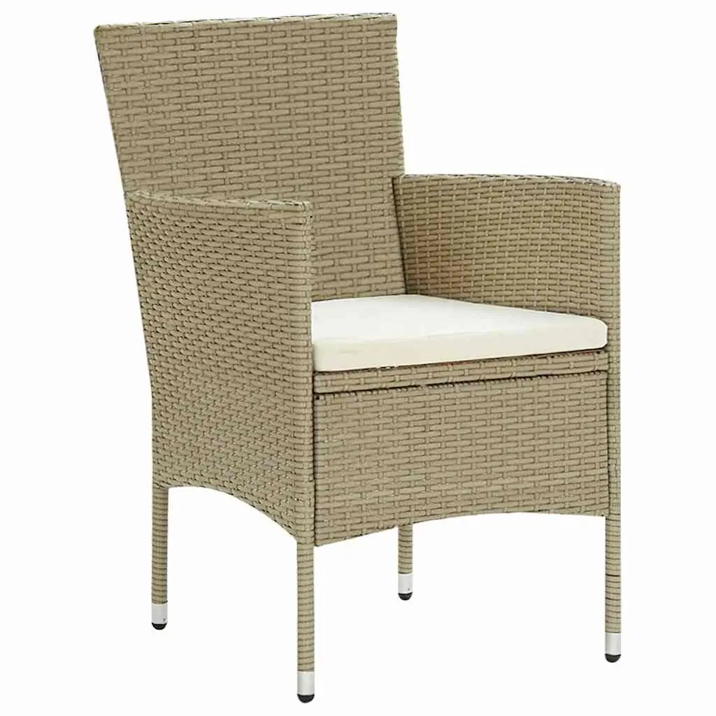 Outdoor Dining Set Powder-coated Steel 3 Piece Beige