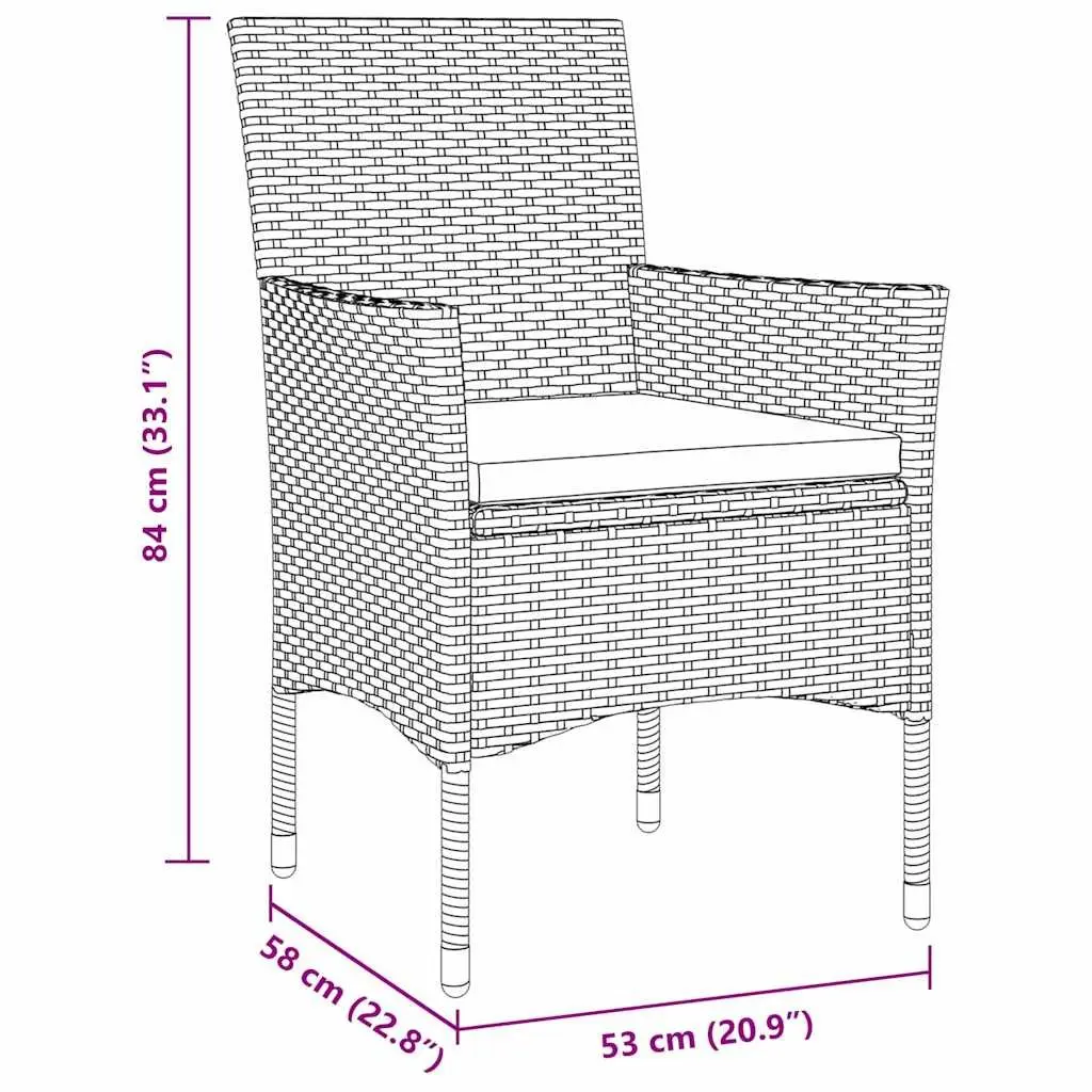 7 Piece Outdoor Dining Set Steel Frame Beige Garden Furniture Table and Chairs with Cushions and Tempered Glass Surface
