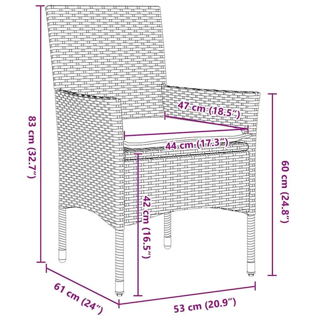 Garden Dining Set Poly Rattan 5 Piece Light Grey Outdoor Furniture Chair Table Cushion