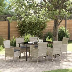 Practical 7-Piece Dining Set for Gardens and Terraces