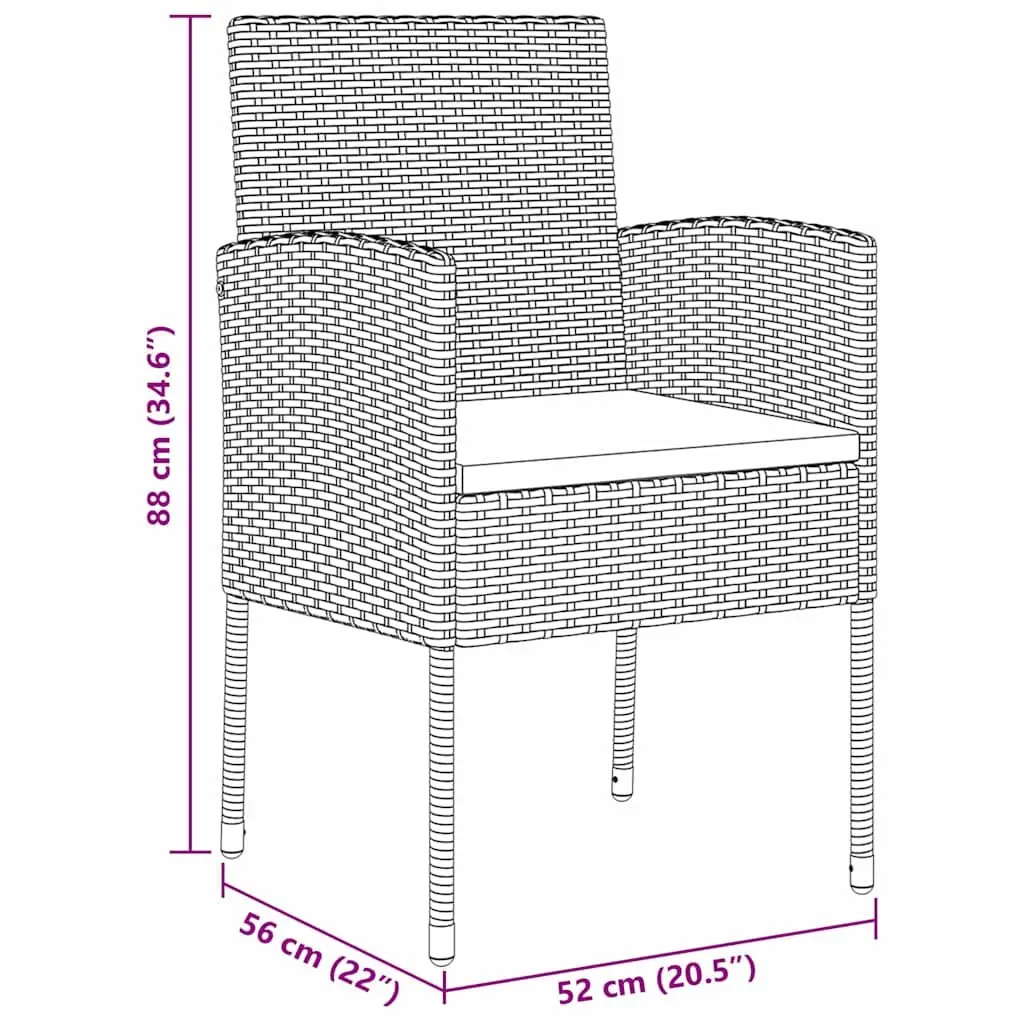 Outdoor Dining Set Poly Rattan 5 Piece Garden Furniture Table with Glass Top and Chairs Black