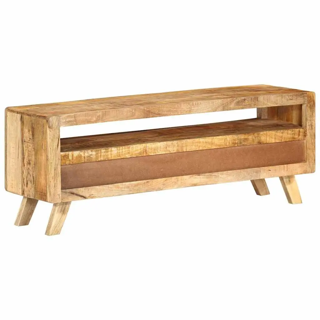 TV Cabinet Solid Mango Wood 110x30x40cm Brown Storage Drawers Shelf Unit