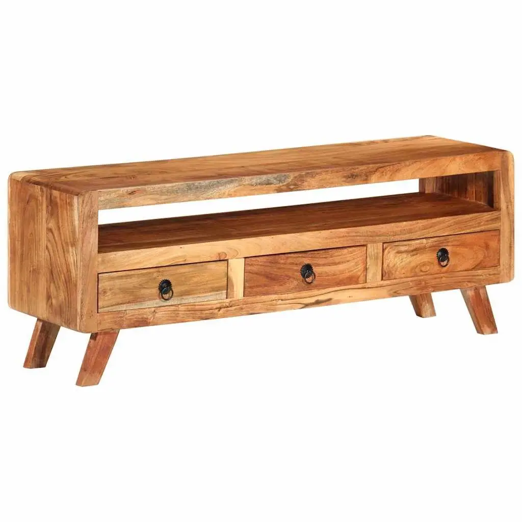Brown TV Cabinet with Storage for Home Use