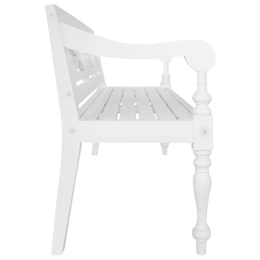 Storage Bench 123cm White Wooden Entryway Hallway Seating Curved Armrests