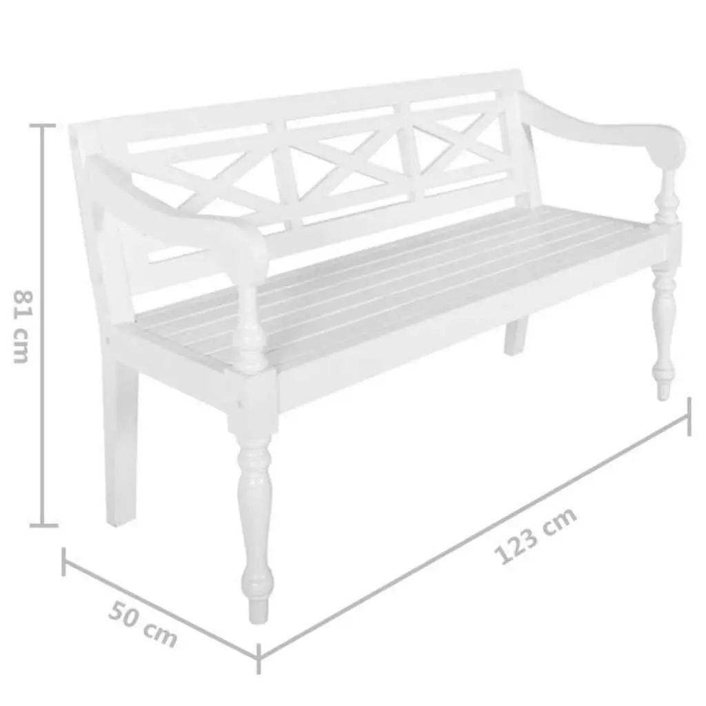 Storage Bench 123cm White Wooden Entryway Hallway Seating Curved Armrests