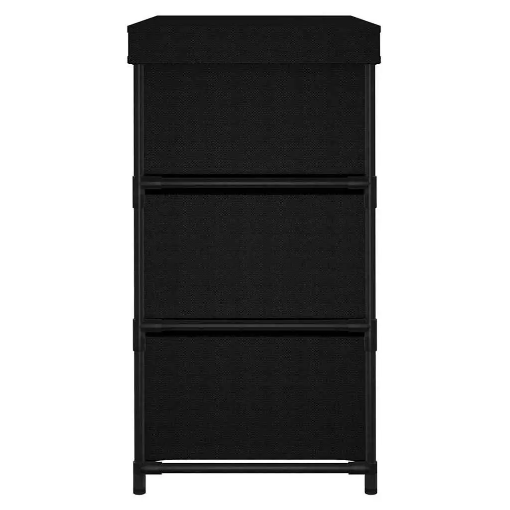 Storage Cabinet with 6 Drawers Fabric Organiser Black Steel Frame Unit