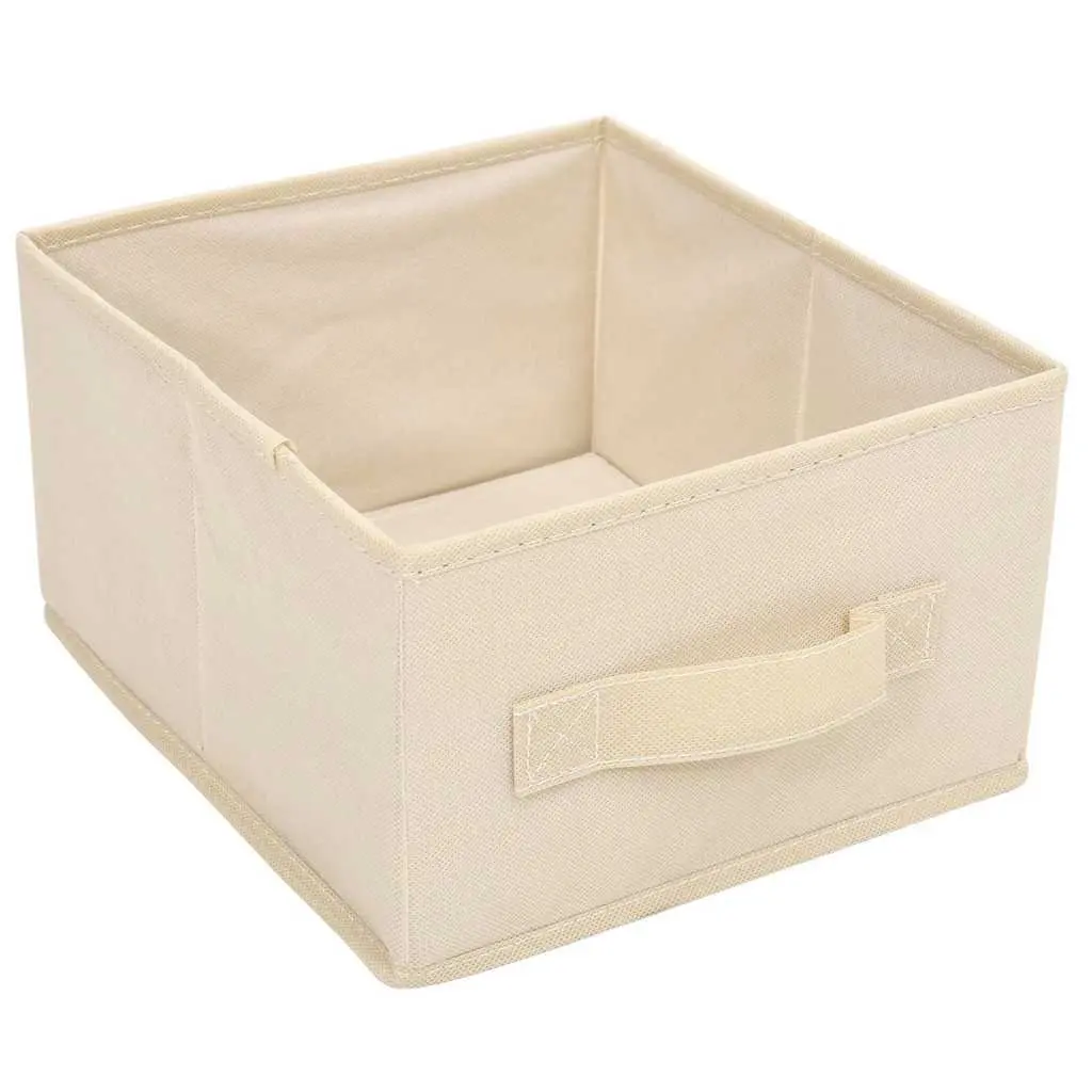 Storage Cabinet Steel Frame 6 Drawer Organiser Cream Fabric Home Furniture