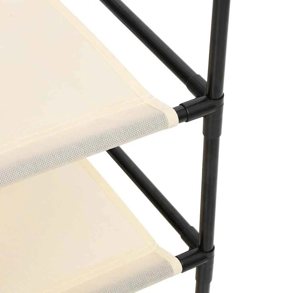 Storage Cabinet Steel Frame 6 Drawer Organiser Cream Fabric Home Furniture