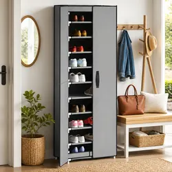 Grey 10-Tier Shoe Organiser for Home Use