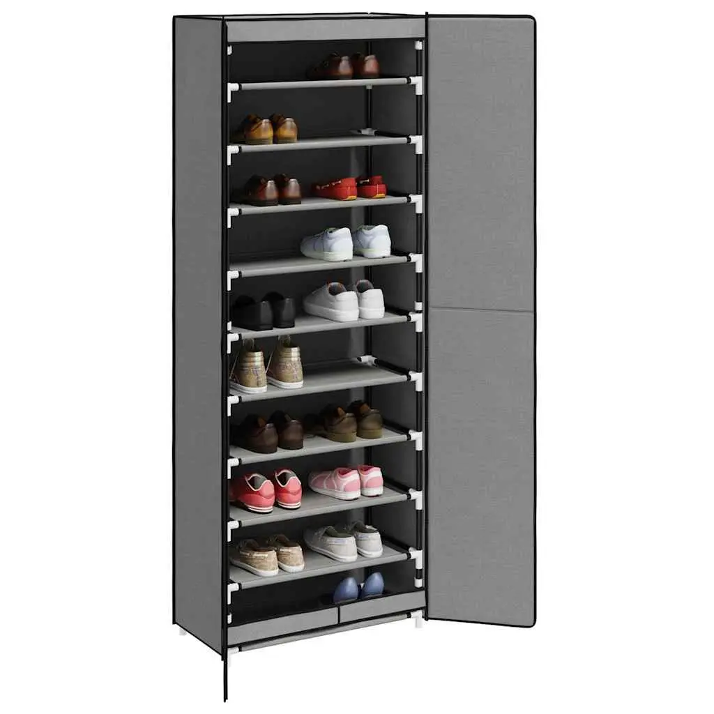 Grey 10-Tier Shoe Organiser for Home Use