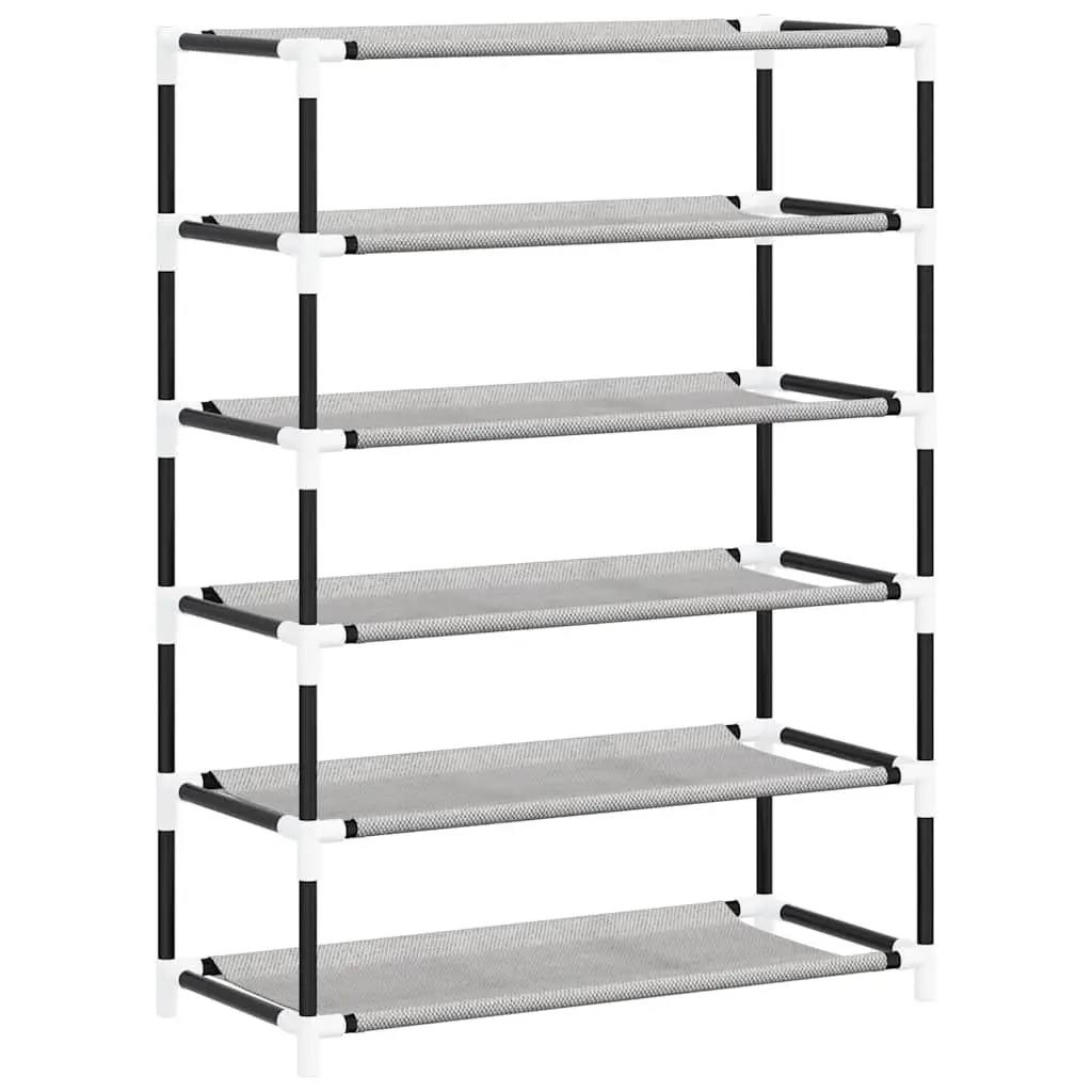 Shoe Cabinet 5-Tier Steel Frame Non-Woven Fabric Grey Storage Organiser