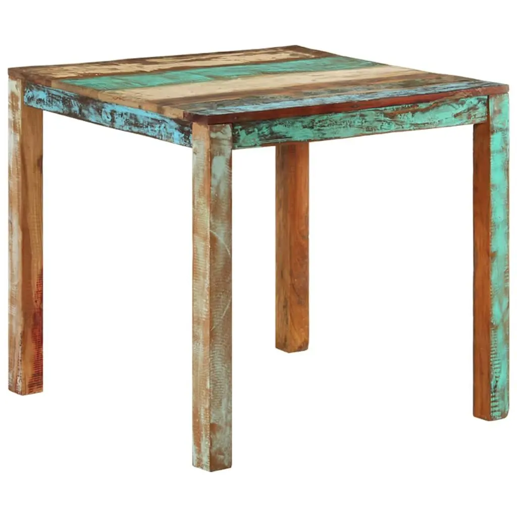 Dining Table Handmade Solid Reclaimed Wood 82x80x76 cm Multicolour Rustic Kitchen Furniture