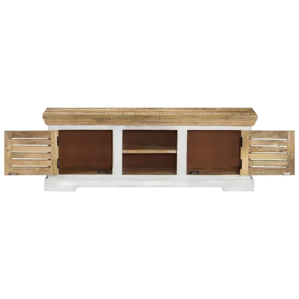 Mango Wood TV Cabinet Brown 110x30x40 cm Handmade Living Room Storage Unit