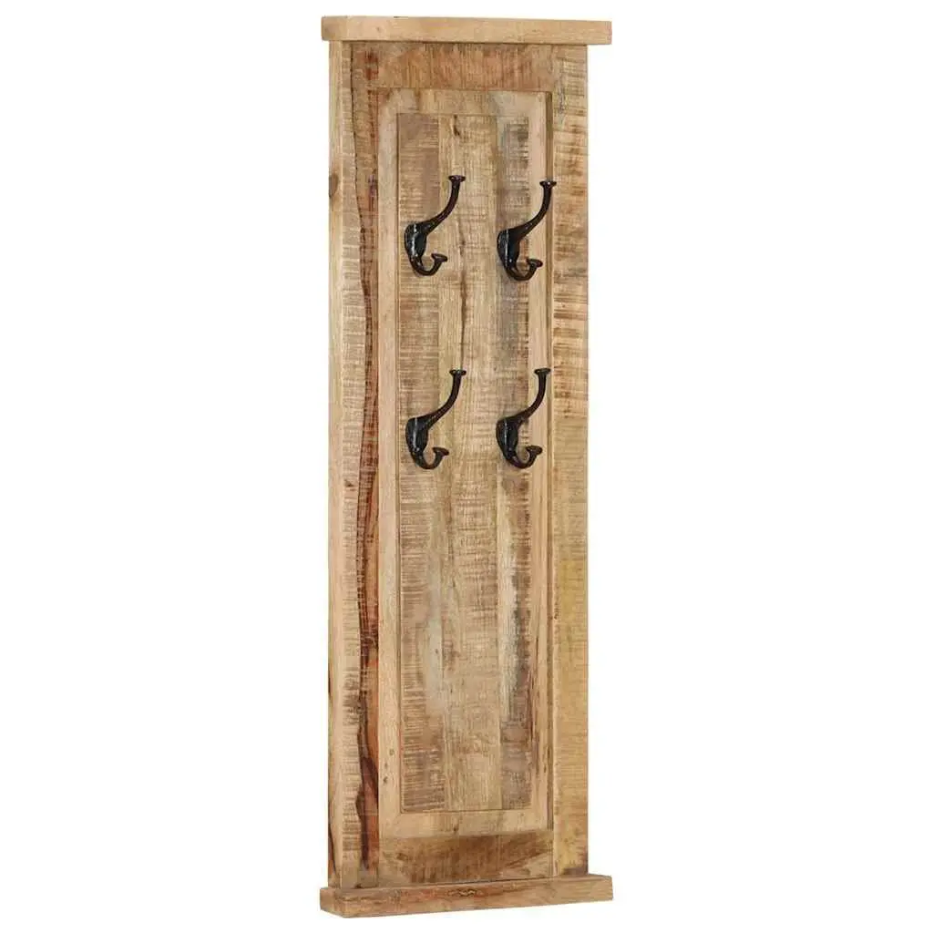 Coat Racks Solid Mango Wood Wall-Mounted 38 x 100 cm Brown 2 Pieces