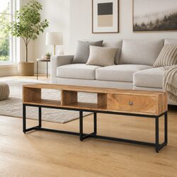 Functional TV Cabinet 160x30x45 cm Solid Acacia Wood