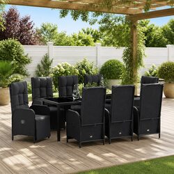 Functional 9-Piece Dining Set for Outdoor Use