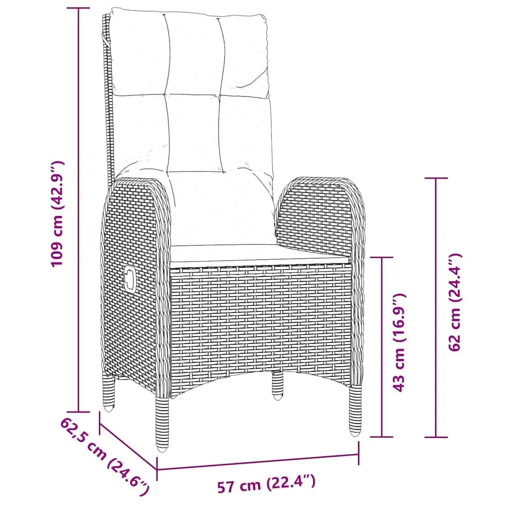 Garden Dining Set Outdoor 5 pcs Grey Poly Rattan Cushion Patio Furniture