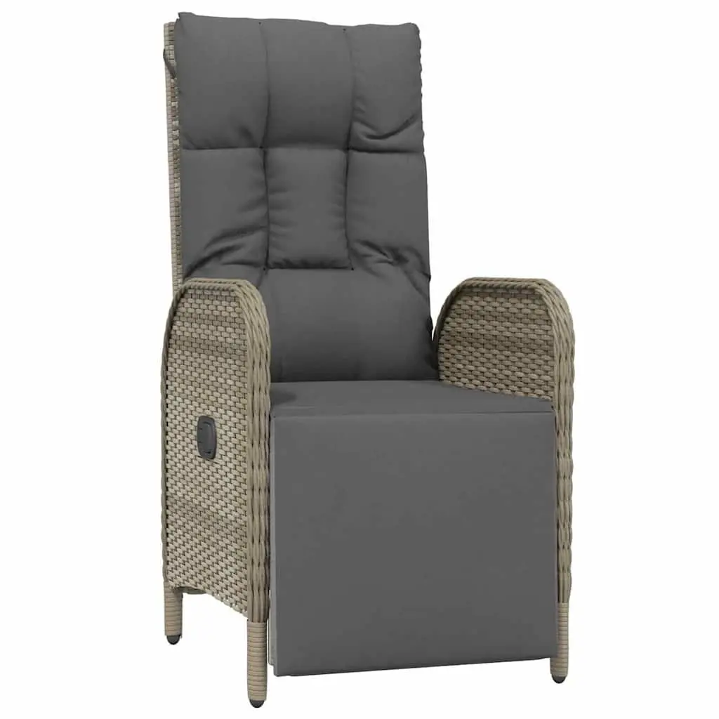 Garden Dining Set Poly Rattan 5 Piece Outdoor Furniture Grey Patio Chairs Table