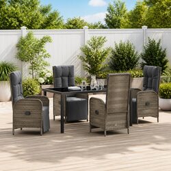 Perfect for Patios: 5 Piece Garden Dining Set with Cushions