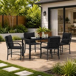 Practical Black Outdoor Dining Set for Your Home