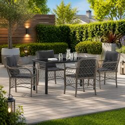 Practical 5-Piece Grey Garden Dining Set for Your Patio